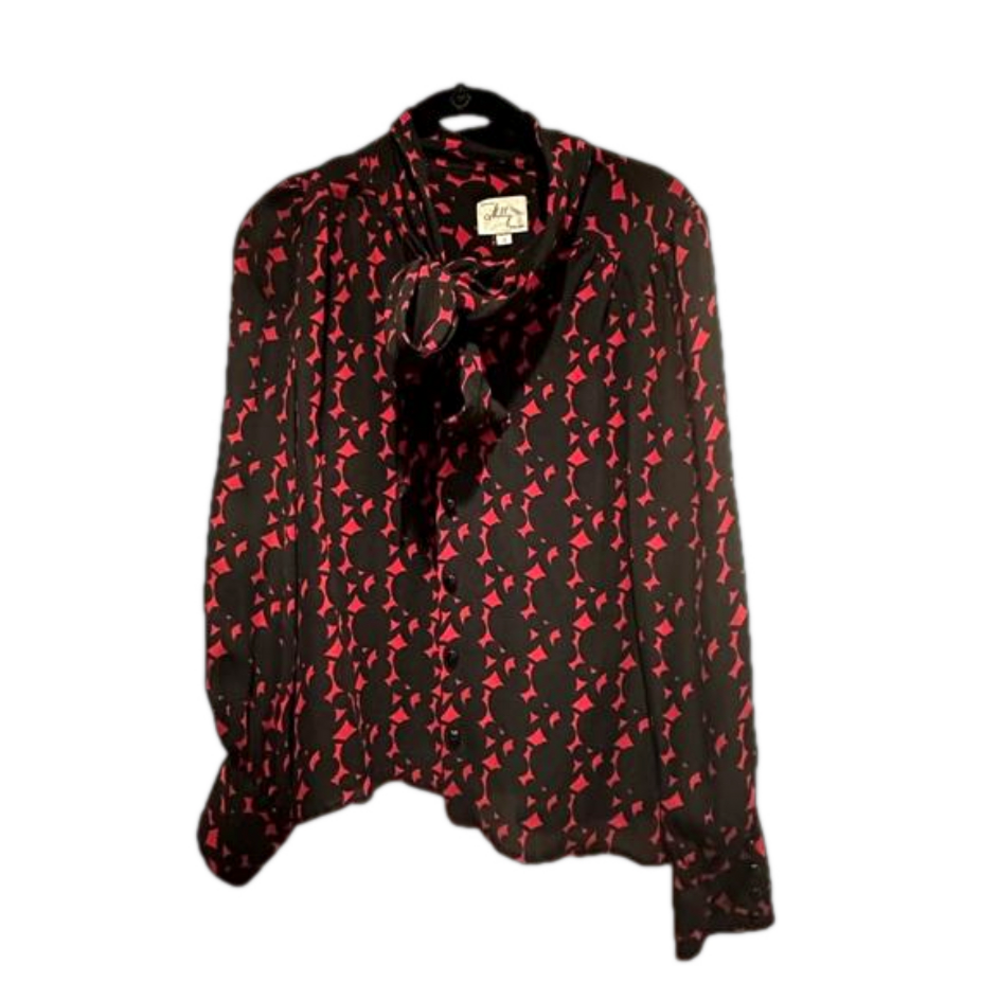 Rare Milly Red and black blouse with bow | 8